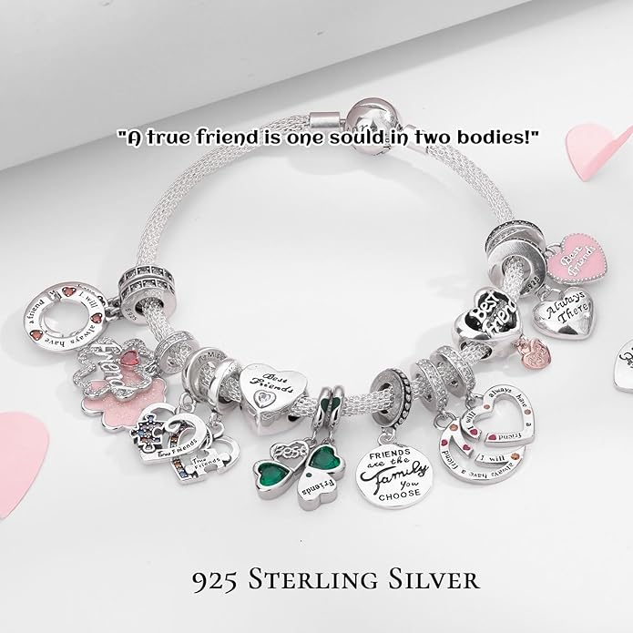 Annmors Charms for Bracelets Family Animal Safety Chains Nature Dangle for Women Bracelets & Necklace Pendant