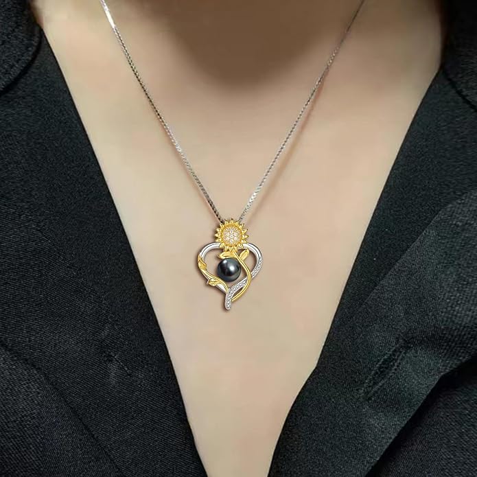 Anniversary Birthday Gifts for Wife Necklace for Women Jewelry Tahitian Black Pearl Necklace Valentine's Christmas Day Mothers Day Build Your Mom Wife Girlfriend Best Gifts for Women