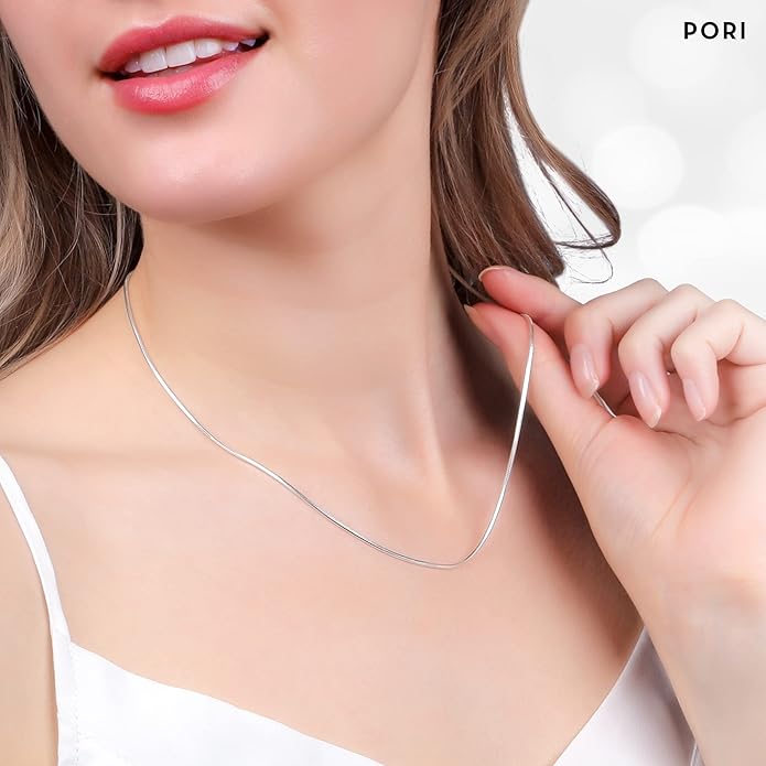 PORI JEWELERS 925 Sterling Silver 1.5MM Magic 8 Sided Italian Snake Chain - Women - Made In Italy