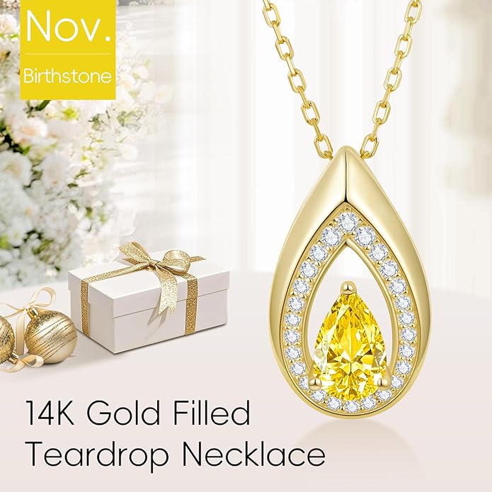 Kstyle 14K Gold Lab-Grown Moissanite/Emerald/Birthstone Pendant Necklaces for Women, Wife Girlfriend Daughter Mom Grandma Gifts, Dainty Birthday Jewelry for Her (925 Sterling Silver Base) Non Tarnish