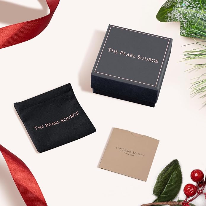 The Pearl Source Real Pearl Pendant for Women with Genuine AAA Quality Black Tahitian Cultured Pearl with Infinity Design