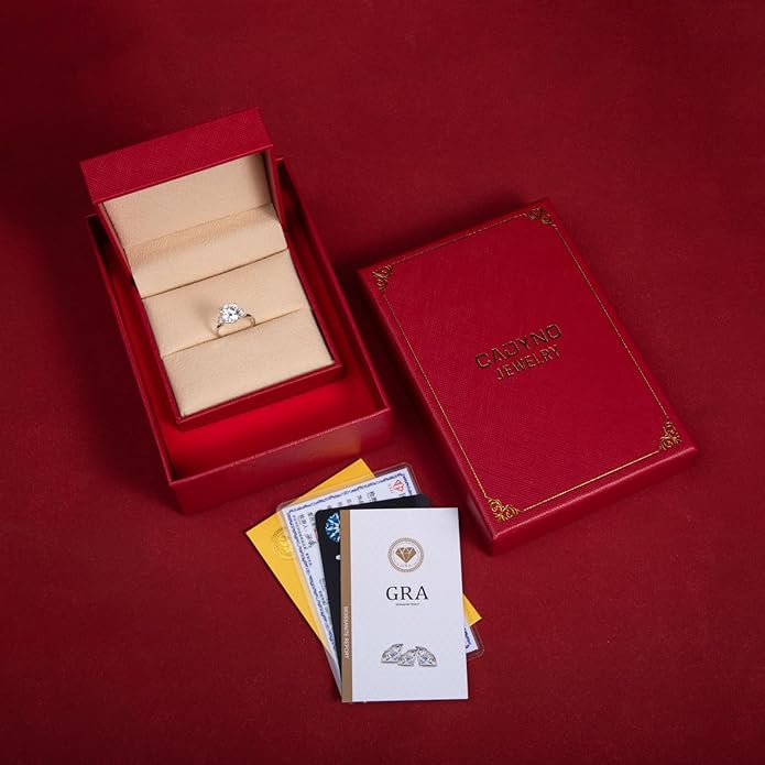 Solid 14K Gold 3.36ct Moissanite Three Stone Rings (3ct Center Stone), Round/Oval/Emerald Shape, Real Gold | D Color and Flawless Moissanite | Wedding Anniversary Ring