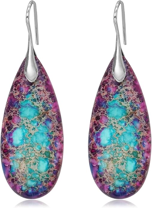 Natural Stone Earrings Waterdrop Stone Dangle Earrings for Women