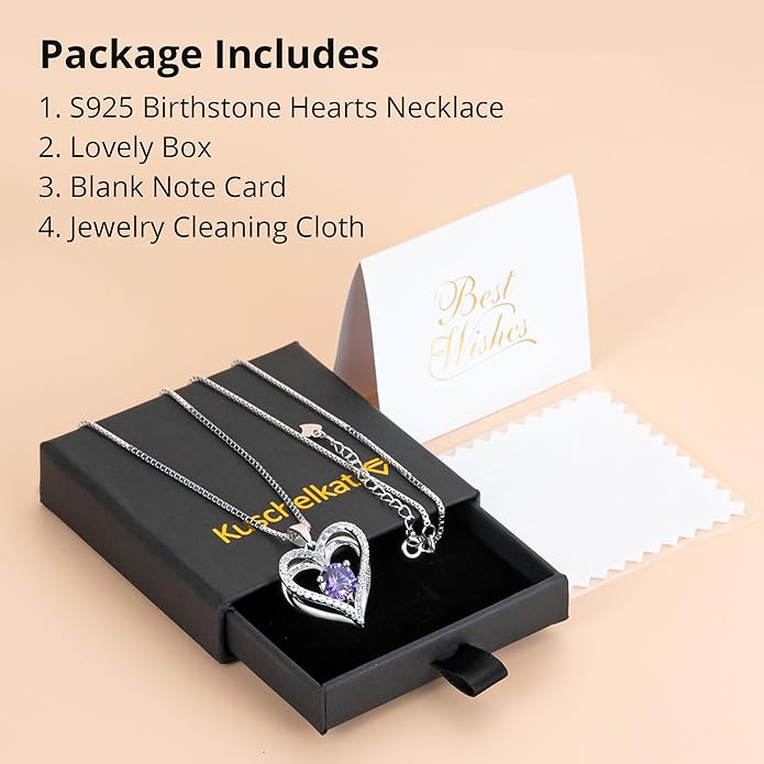 Entwined Souls Necklace - Sterling Silver Double Heart Pendant | Engraved 'I Love You Always and Forever' | Gift for Couples, Anniversary, Wedding