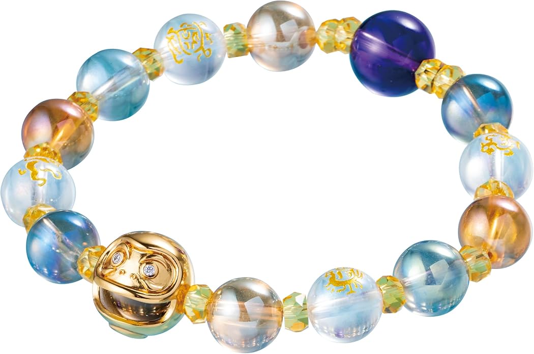 Japan money luck feng shui Daruma bracelet wealth friendship Japanese traditional lucky charm good fortune unisex 6-8 inches stretch