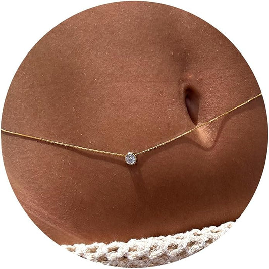 Turandoss 1-3PCS 18K Gold Plated Waist Chains for Women - Gold Layered Belly Body Chain for The Waist Adjustable Multilayer Sexy Bikini Waist Chain for Women Dainty Beach Waist Jewelry for Women