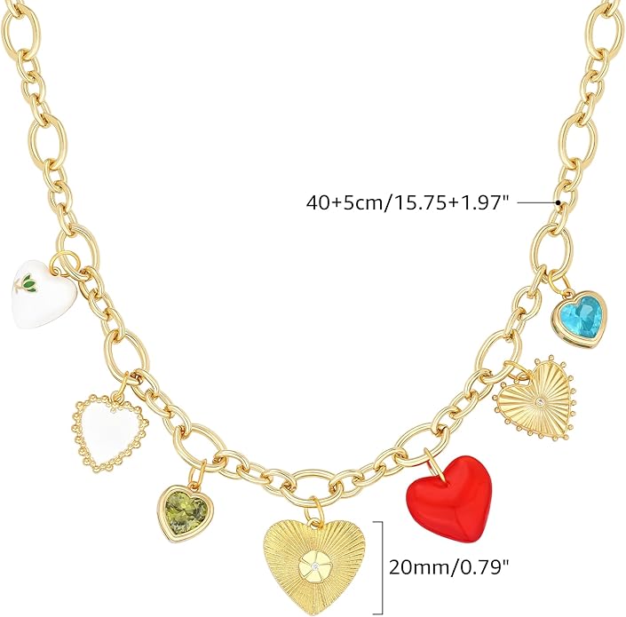 Charm Necklace for Women Gold Evil Eye Sun Moon Flower Coin Pendant Necklace Dainty Paperclip Chain Vintage Luck Amulet Choker Necklaces Celestial Jewelry Gift