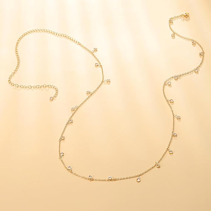 Turandoss 1-3PCS 18K Gold Plated Waist Chains for Women - Gold Layered Belly Body Chain for The Waist Adjustable Multilayer Sexy Bikini Waist Chain for Women Dainty Beach Waist Jewelry for Women