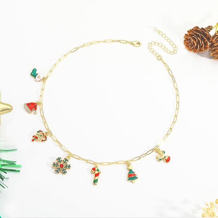 Charm Necklace for Women, 14K Gold Plated Shell Sun Starfish Summer Beach Necklace 16+3" Paperclip Chain Jewelry Gifts