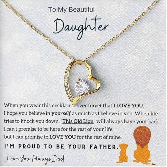 Jewelry Father Daughter Necklace - Forever Love, Proud to Be Your Father - Christmas Birthday Gift From Dad
