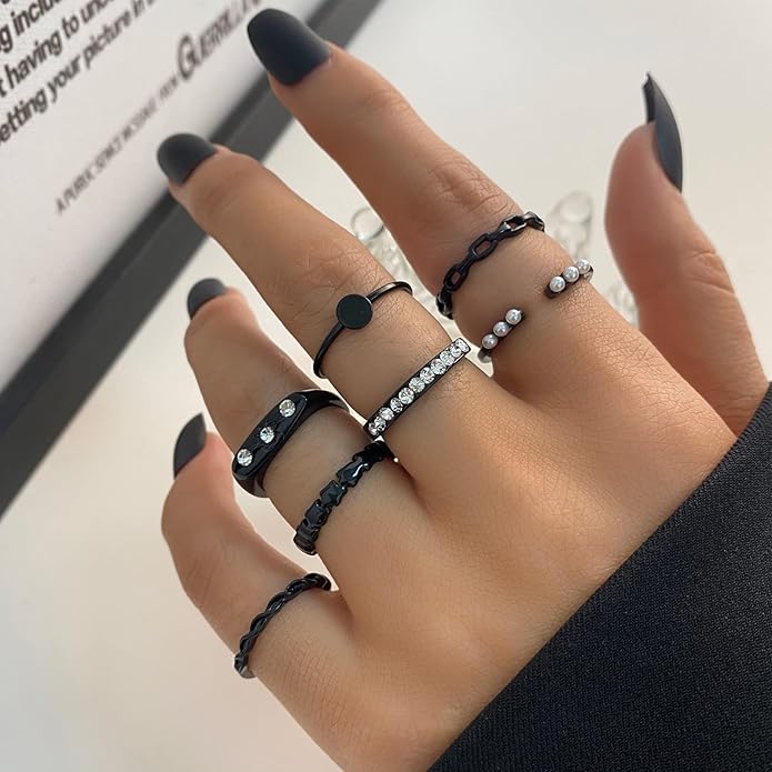 YEEZII 68 Pcs Gold Knuckle Rings Set for Women, Stackable Boho Joint Finger Midi Rings Silver Hollow Carved Crystal Stacking Ring Pack for Gift