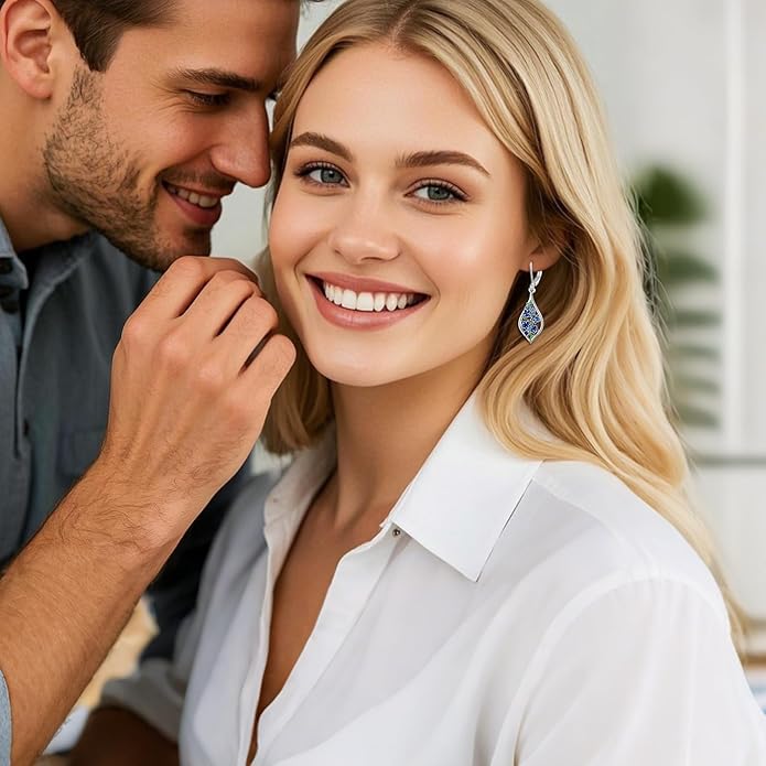 Scottish Thistle/Sunflower/Violet/Daffodil/Orchid Earrings Sterling Silver Flower Dangle Dangling Drop Boho Earrings Jewelry Gifts for Women