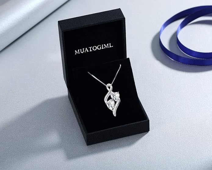 925 Sterling Silver Always My Daughter&Sister Forever My Friend Double Love Heart Pendant Necklace, Mother Daughter Bracelet Jewelry Gifts for Sister Women Couples Wife Mom Girlfriend