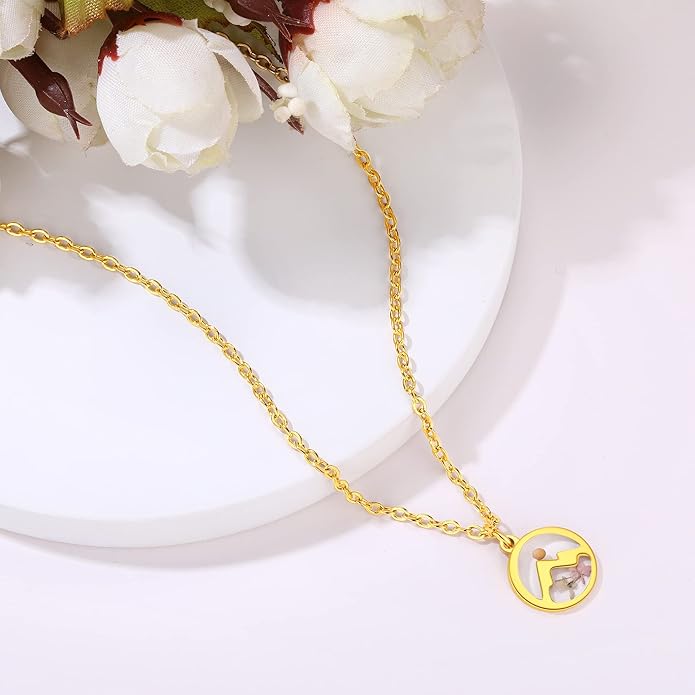 Forget-Me-Not and Queen Anne's Lace Pressed Wildflower Necklace | Birth Month Real Flower Necklace | Gold/Silver Pressed Flower Jewelry | Personalized Handmade Jewelry