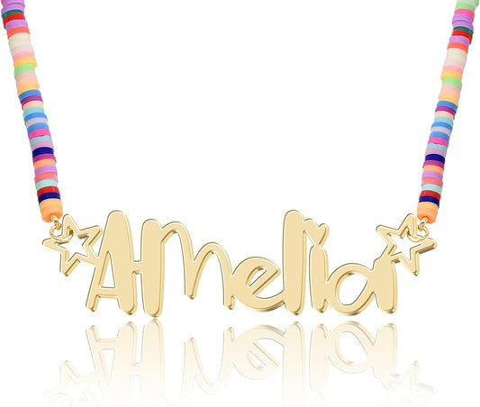 Personalized Name Necklace | Sterling Silver/Stainless Steel | 14 Fonts, 4 Colors, 5 Chains | Tarnish-Free, Handmade Gift for Women: Mom, Daughter, Sister | Ideal for Birthday, Mother's Day,Christmas