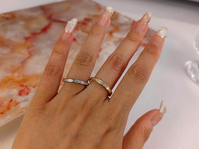 Vintage Celtic Knot Women's Engagement Ring Sets 925 Sterling Silver/14K Gold Plated Stackable Wedding Bands Rings AAAAA Cubic Zirconia Women Bridal Sets Wedding Ring Band Width 1.8mm Size 5-9