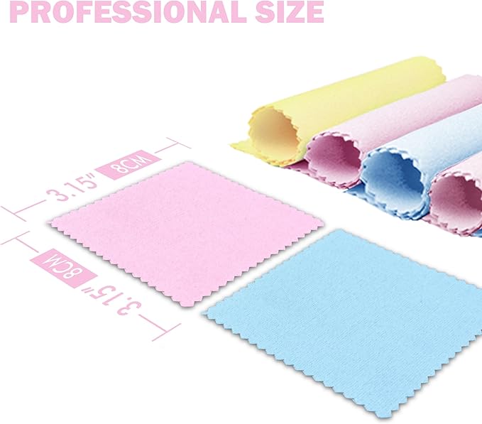 XIAOXINGYUN 120 PCS Jewelry Cleaning Cloth Jewelry Polishing Cloths Individually Wrapped Silver Cleaning Cloth for Jewelry Sterling Silver, Gold, Platinum,Coins, Watch (3.15 x 3.15 Inches)