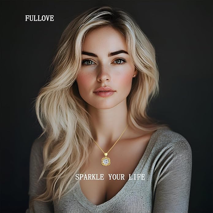 InfinityLove Heart Necklaces for Women, 5-3 Carats Moissanite, Sterling Silver Pendant Jewelry, Anniversary Birthday Gifts for Wife, Girlfriend, Daughter, Mom