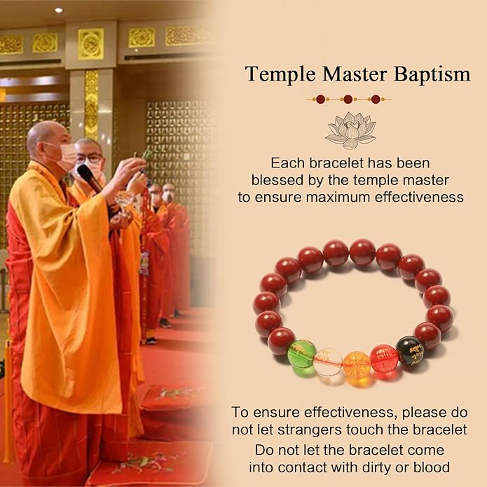 Chinese Feng Shui Good Luck and Wealth Bracelet for Men Women Red Cinnabar Bead,Lucky Bracelets Used to Bring wealth,Success,Money,Attract Wealth Money Feng Shui Jewelry,Wealth and Lucky Protection Amulet Taisman