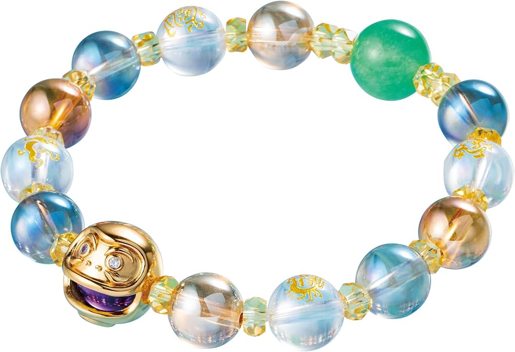 Japan money luck feng shui Daruma bracelet wealth friendship Japanese traditional lucky charm good fortune unisex 6-8 inches stretch