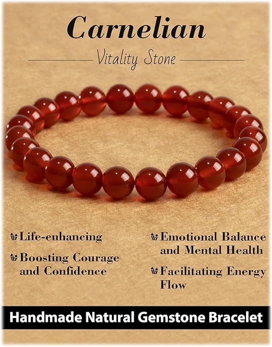 Handmade Natural Stone Beaded Stretch Bracelets,Healing Crystals Protection Bracelet,Spiritual Jewelry Gifts for Women & Men,Replacement Beads Included