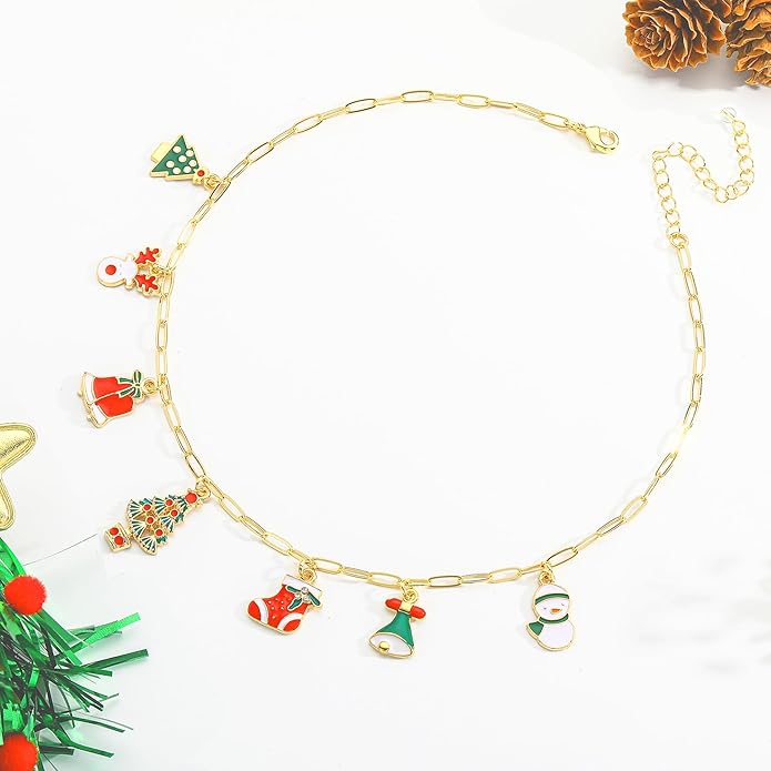 Charm Necklace for Women, 14K Gold Plated Shell Sun Starfish Summer Beach Necklace 16+3" Paperclip Chain Jewelry Gifts