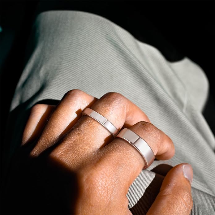 TRUMIUM 2mm 4mm 6mm Tungsten Rings for Women Men's Wedding Bands Gold Plated Beveled Edges Flat High Polished Comfort Fit Size 5-14