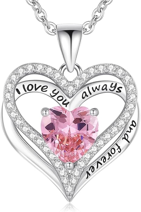 S925 Sterling Silver Necklace for Women, Wife Jewelry Rose Gold, Mom Birthday Valentines Mothers Day Gifts, Girlfriend Necklaces, Daughter Heart Jewel, Anniversary for Her