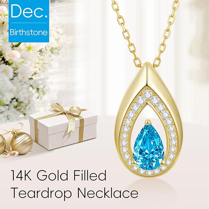 Kstyle 14K Gold Lab-Grown Moissanite/Emerald/Birthstone Pendant Necklaces for Women, Wife Girlfriend Daughter Mom Grandma Gifts, Dainty Birthday Jewelry for Her (925 Sterling Silver Base) Non Tarnish