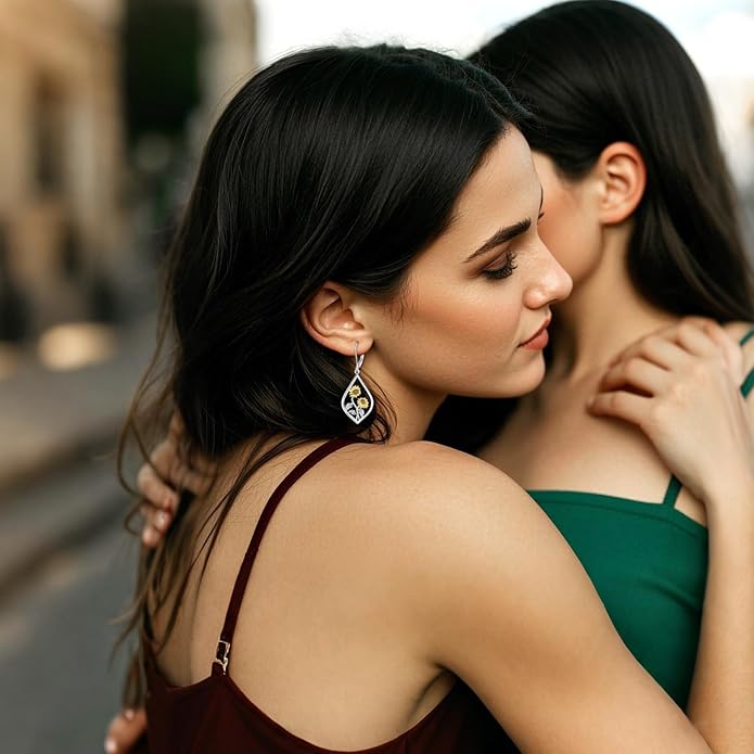 Scottish Thistle/Sunflower/Violet/Daffodil/Orchid Earrings Sterling Silver Flower Dangle Dangling Drop Boho Earrings Jewelry Gifts for Women