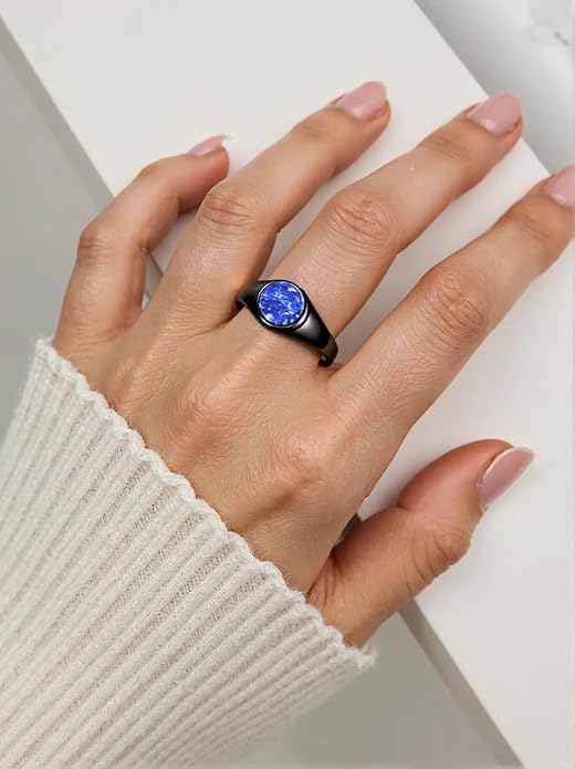 Stainless Steel Round Shape Classical Simple Plain Wedding Engagement Statement Pinky Band Signet Rings for Men Women Size 4-15