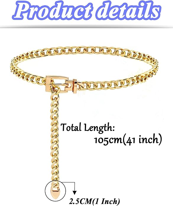 Tornito Metal Waist Chain Gold Chain Belt Chunky Belly Link Chain Moon Double O Ring Sunflower Body Chain Jewelry for Women Dresses Adjustable