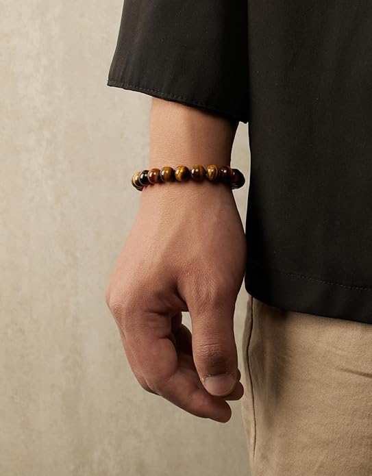 Handmade Natural Stone Beaded Stretch Bracelets,Healing Crystals Protection Bracelet,Spiritual Jewelry Gifts for Women & Men,Replacement Beads Included