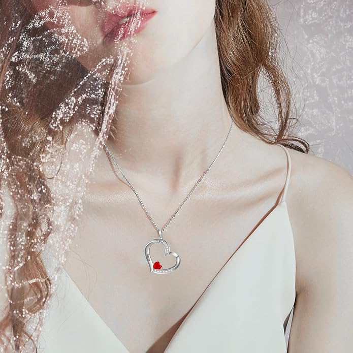 10K 14K 18K Gold Natural Diamond Personalized Mother Name Necklace with 1-6 Birthstones Sterling Silver Custom Heart Name Necklace for Women Mom Grandmother Wife Friend Gifts for Mother's Day