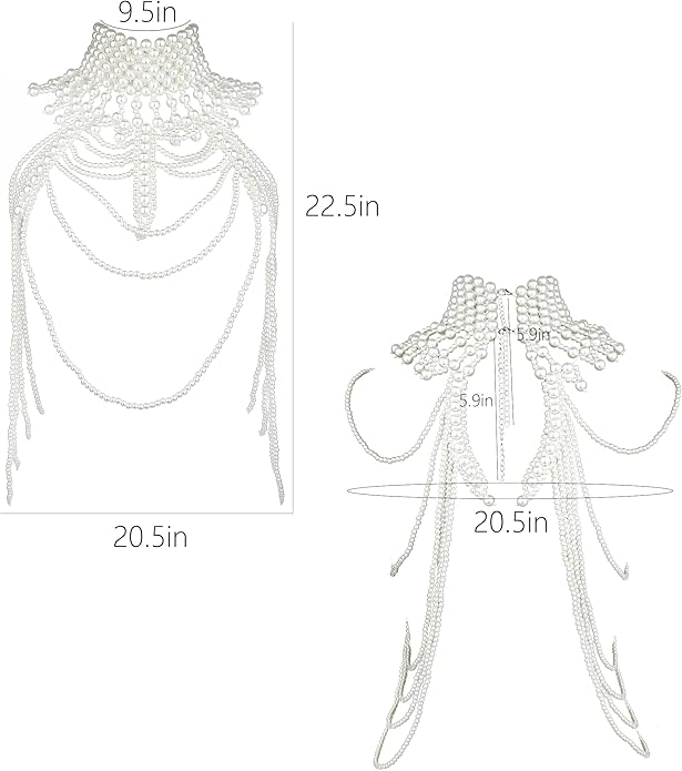 CCbodily Pearl Body Chain Bra - Fashion Shoulder Necklaces Bra Chain Body Jewelry