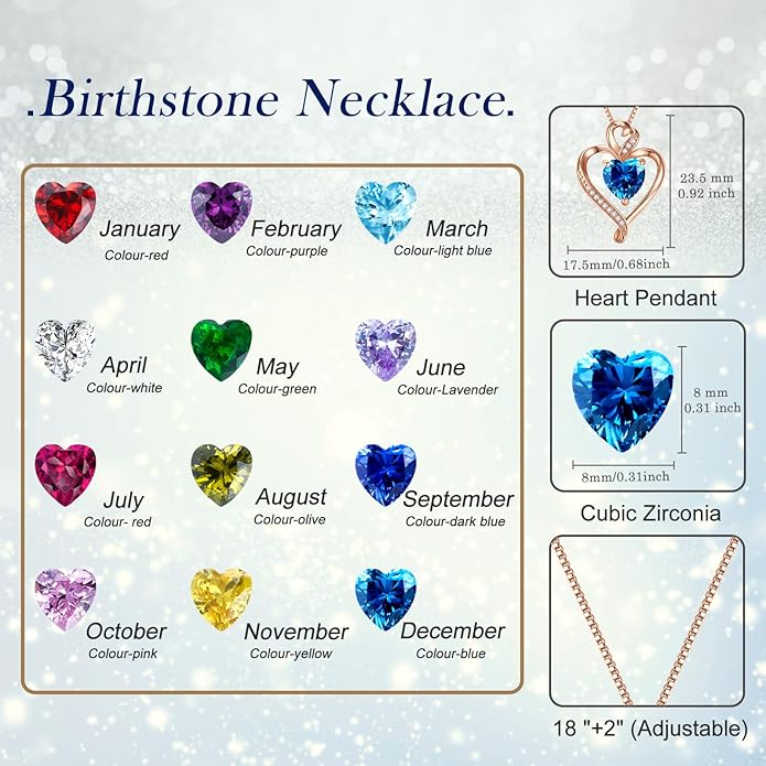 Heart Necklaces for Women 925 Sterling Silver Pendant Necklace Rose Gold Plated White Gold/14K Gold Plated Love Necklace for Her Girlfriend Wife Valentines Day Birthday Women Jewelry 18"+2"