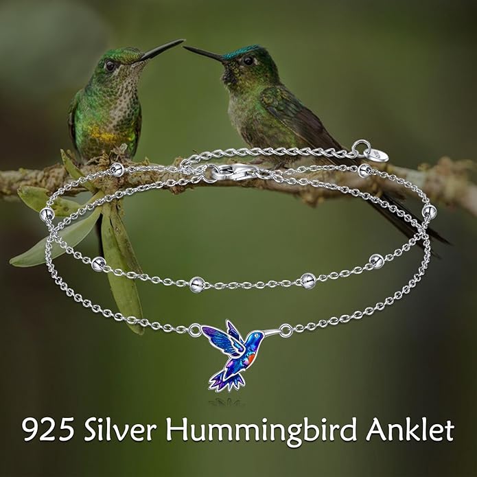 TIGER RIDER Dragonfly Anklet Sterling Silver Dragonfly Gifts Jewelry for Women with Crystal Birthday Anniversary