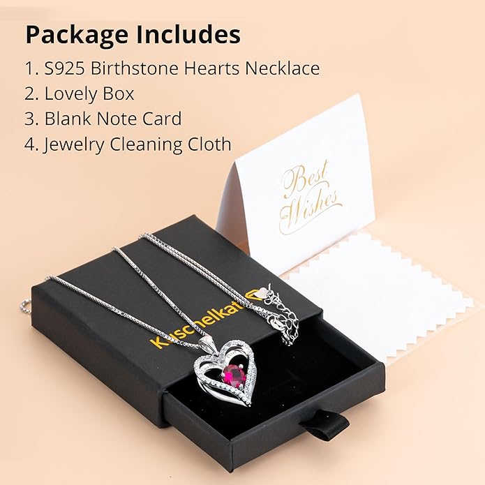 Entwined Souls Necklace - Sterling Silver Double Heart Pendant | Engraved 'I Love You Always and Forever' | Gift for Couples, Anniversary, Wedding