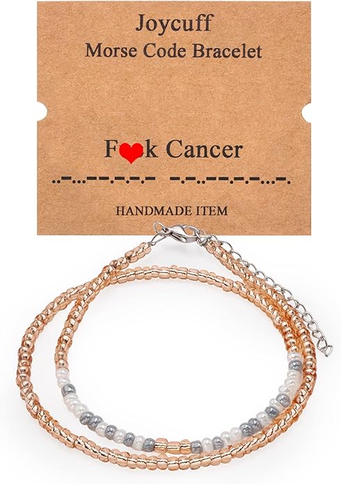 Birthday Gifts for Women Layered Morse Code Bracelets for Mom Aunt Friends Wife Her Beaded Strand Bracelet