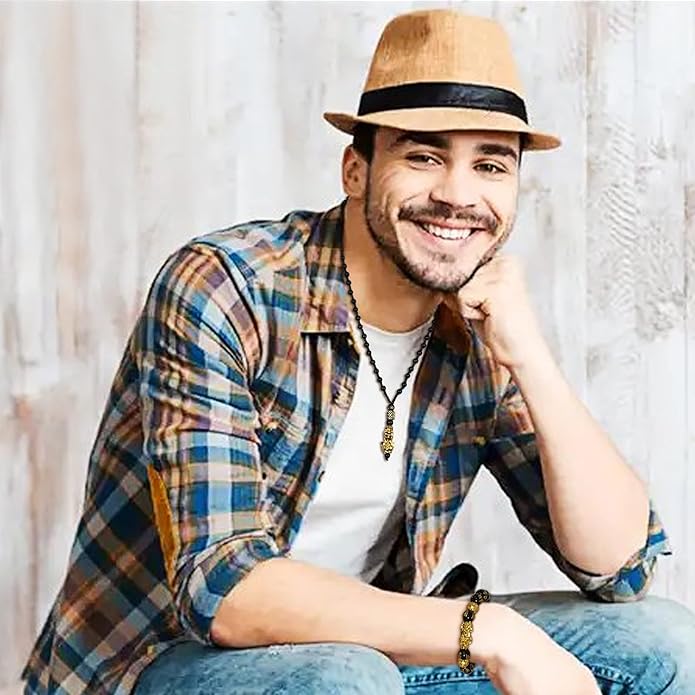 Fansilver 7 Pieces Feng Shui Bracelet Necklace Ring Set for Women Men Feng Shui Pi Xiu Mantra Ring Good Luck Black Obsidian Bracelet Adjustable Feng Shui wealth Necklaces Jewelry