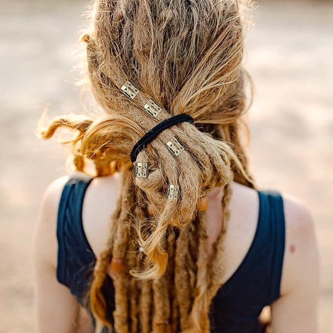 FRDTLUTHW 18Pcs Hair Accessories Loc Hair Jewelry for Women Braids, Dreadlock Beads Metal Hair Clips Decoration Gold(Multiple Styles)-style4