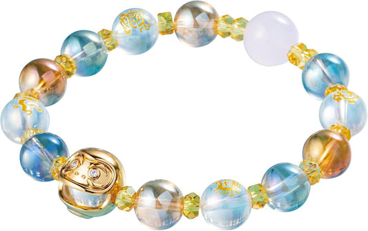 Japan money luck feng shui Daruma bracelet wealth friendship Japanese traditional lucky charm good fortune unisex 6-8 inches stretch