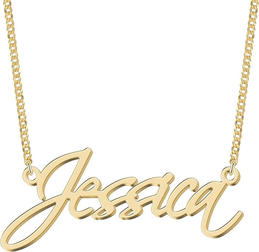 Custom Name Necklace - 925 Sterling Silver & 316 Stainless Steel, 14 Fonts & Multi-Language Options, 4 Colors, 5 Chain Styles, Personalized Gift with Premium Box