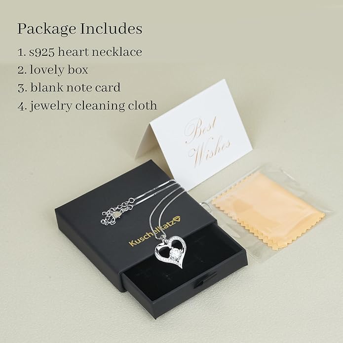 1 Carat Moissanite Heart Pendant Necklace in 925 Sterling Silver – Diamond-Like Sparkle, Romantic Gift for Her, Hypoallergenic & Tarnish-Resistant