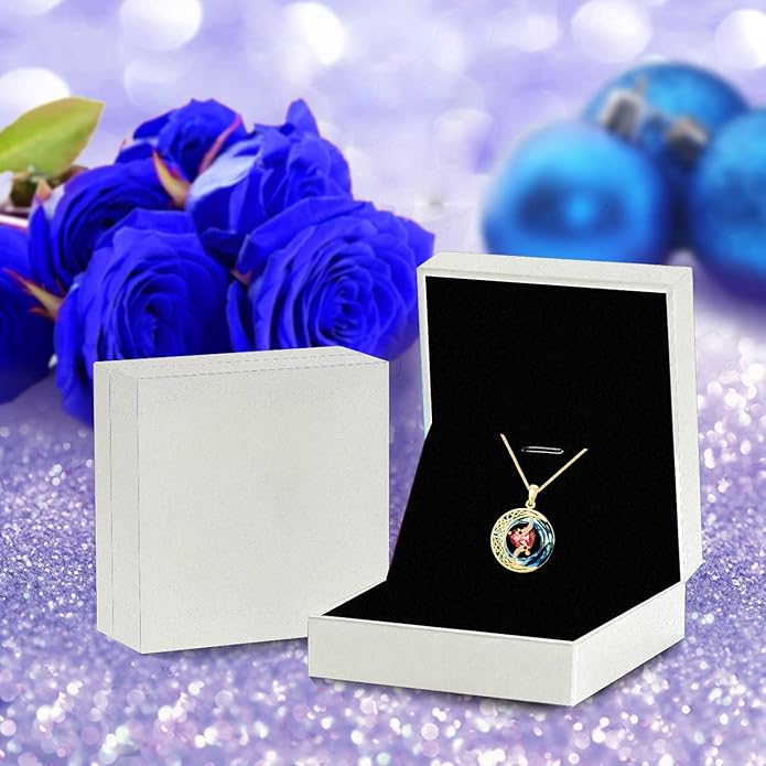 TOUPOP Birthstone Necklace 925 Sterling Silver Moon and Star Pendant with Blue Crystal Celtic Moon Jewelry Birthday Christmas Gifts for Women Mom Wife Her Daughter