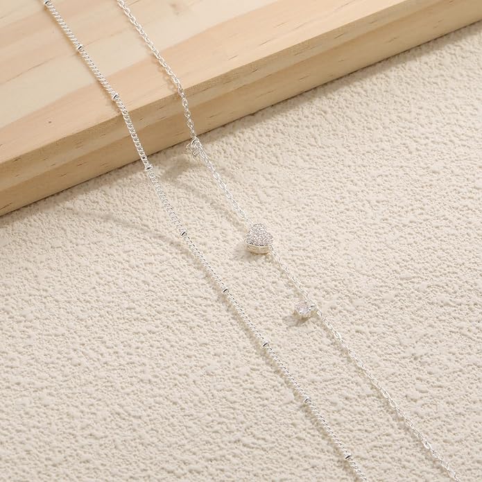 RLMOON Gold Anklets for Women CZ Ankle Bracelet 14K Gold Plated Waterproof Dainty Layered Tennis Heart Dot Chain Silver Clover Anklet Trendy Foot Jewelry