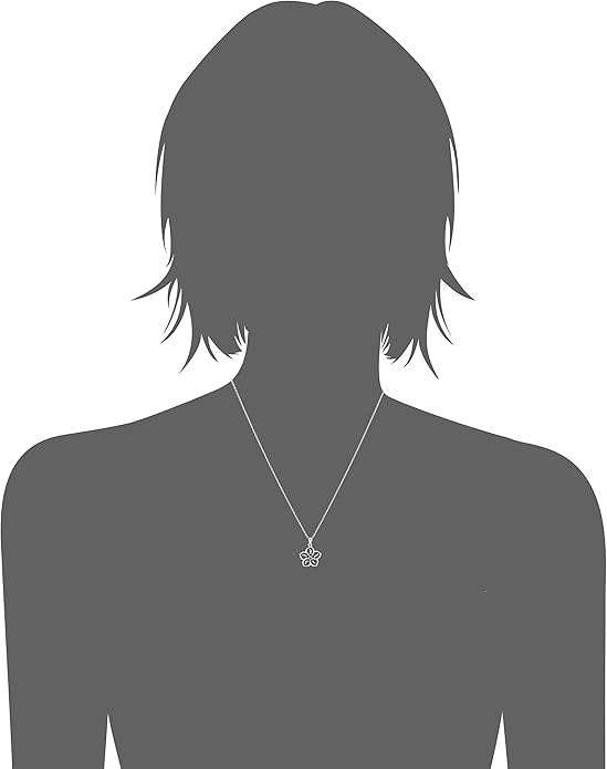 Amazon Essentials Genuine or Created Gemstone Birthstone Flower Pendant Necklace with Chain in Sterling Silver, 18" (previously Amazon Collection)