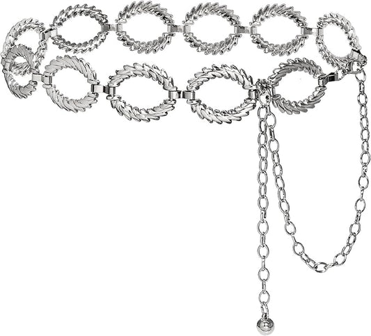 Women's Chain Belt Metal Waist Belt Chunky Belly Link Belt