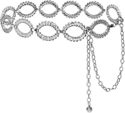 Women's Chain Belt Metal Waist Belt Chunky Belly Link Belt
