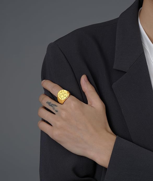 Stainless Steel Round Shape Classical Simple Plain Wedding Engagement Statement Pinky Band Signet Rings for Men Women Size 4-15